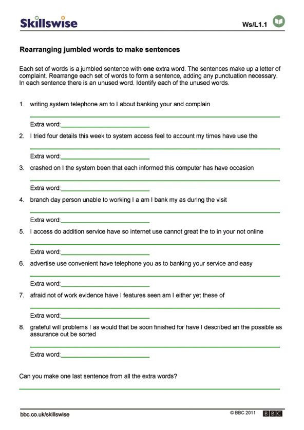 6th Grade Sentence Structure Worksheets Image Result for Rearrange Sentences In A Paragraph