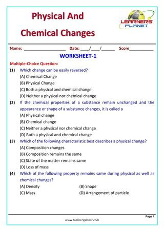 7 Grade Science Worksheets Grade 7 Science Olympiad Physical &amp; Chemical Changes Magazine