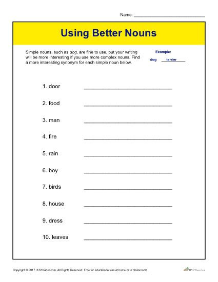 7th Grade Grammar Worksheets Using Better Verbs