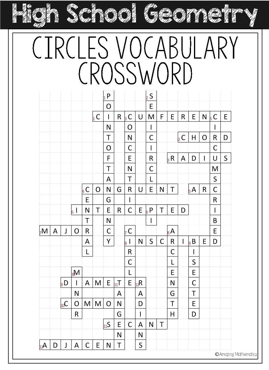 8th Grade Math Vocabulary Crossword Free Worksheets for the Volume and Surface area Cubes On