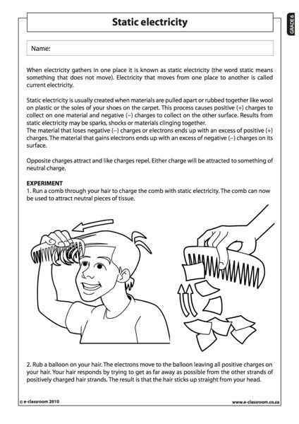 8th Grade Science Worksheets Static Electricity Natural Science Worksheet Grade Third