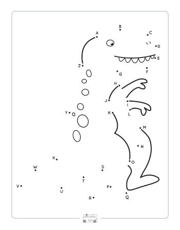 Abc Dot to Dot Printable Dinosaur Alphabet Dot to Dot Worksheets Itsy Bitsy Fun