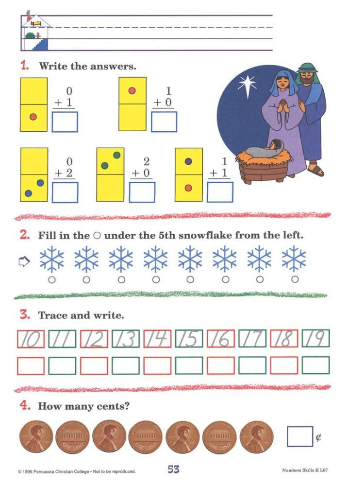 Abeka 5th Grade Math Worksheets Numbers Skills K
