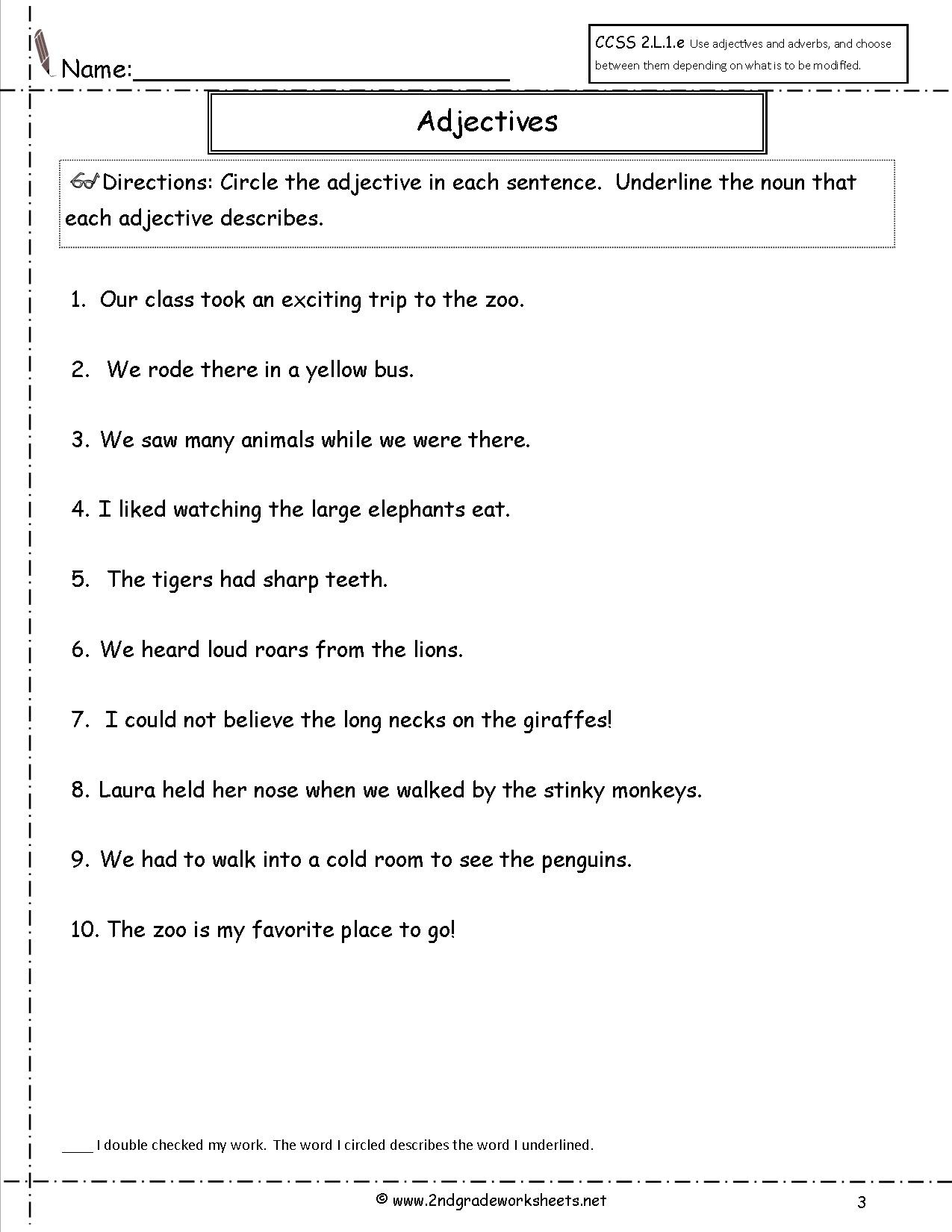 Adjective Worksheets 2nd Grade Free Using Adjectives Worksheets