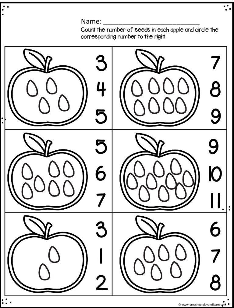 Apple Worksheets Preschool Apple Worksheets for Preschoolers