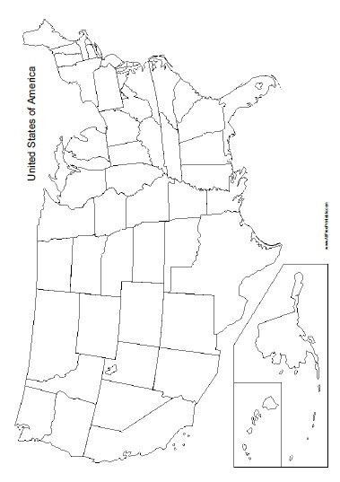 Blank Us Map Quiz Printable Blank United States Map Free Printable Allfreeprintable