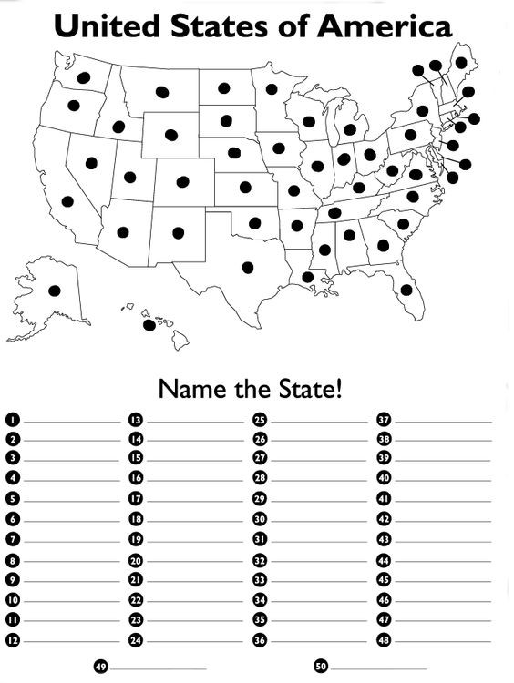 Blank Us Map Quiz Printable United States Map Quiz Fill In