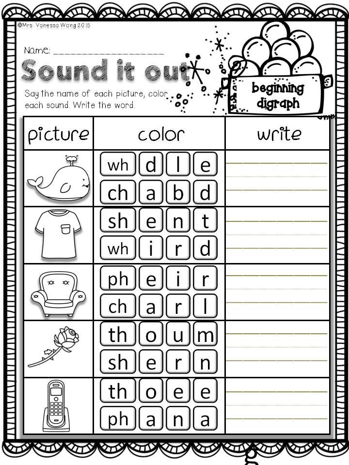Blends Worksheet for First Grade Winter Math and Literacy No Prep Printables First Grade