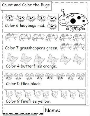 Bug Worksheets for Preschool Bugs and Insects