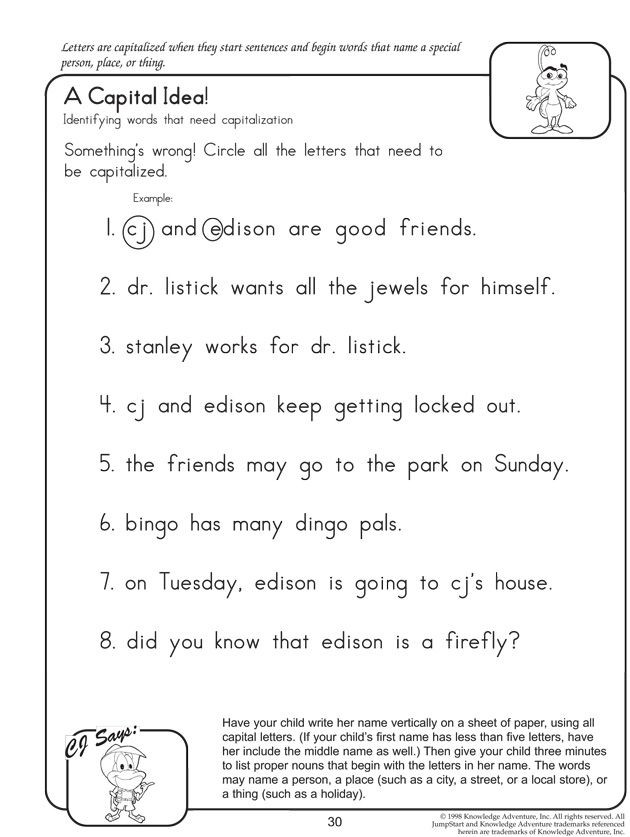 Capitalization Worksheets for 2nd Grade A Capital Idea Fun English Worksheets for Kids