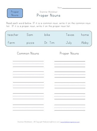 Categorizing Worksheets for 1st Grade Categorize Nouns Worksheet