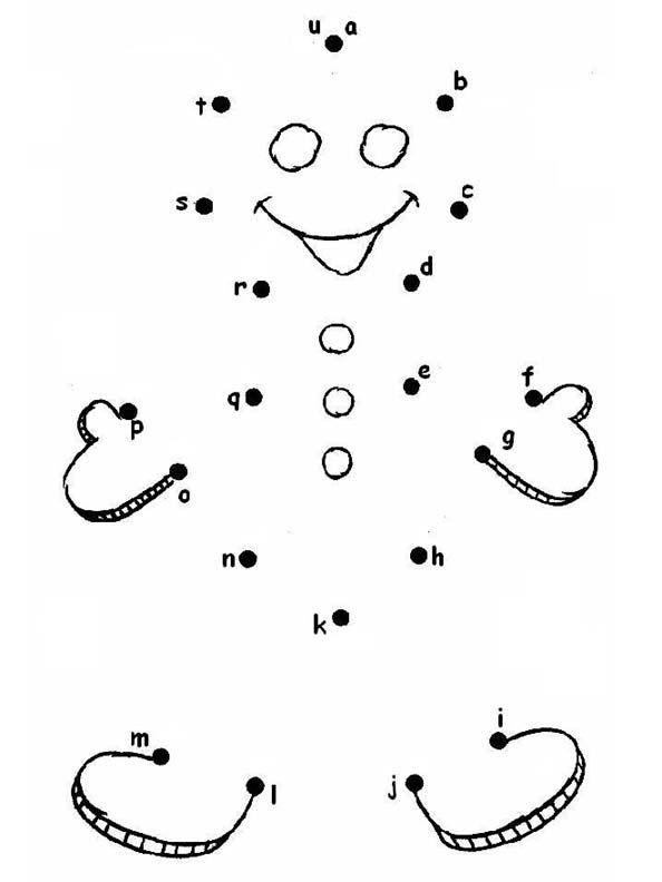 Christmas Connect the Dots Printable Gingerbread Man Alphabet Dot to Dot
