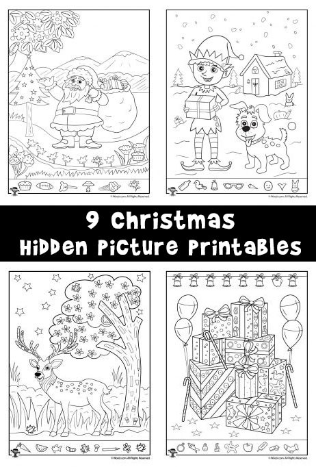 Christmas Hidden Picture Puzzles Printable Christmas Hidden Printables for Kids