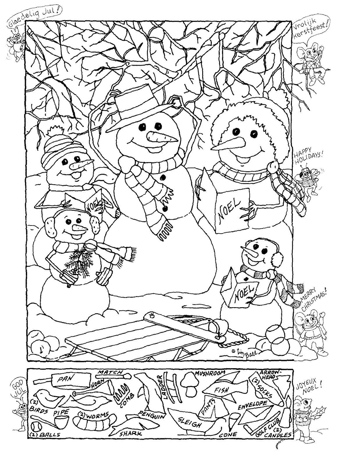 Christmas Hidden Picture Puzzles Printable Snowman Hidden Picture Puzzle for Christmas