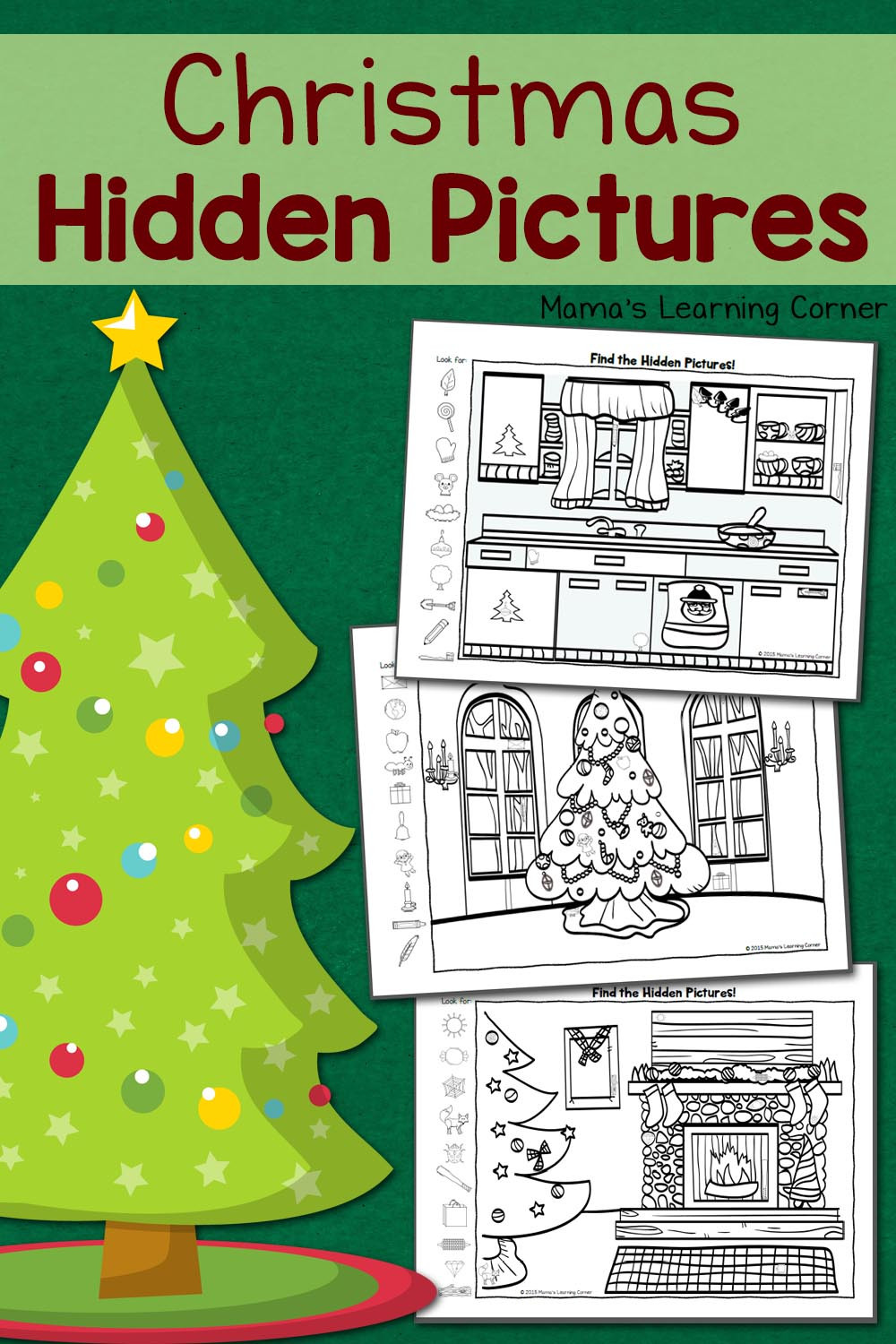 Christmas Hidden Pictures Printable Christmas Hidden Worksheets Mamas Learning Corner