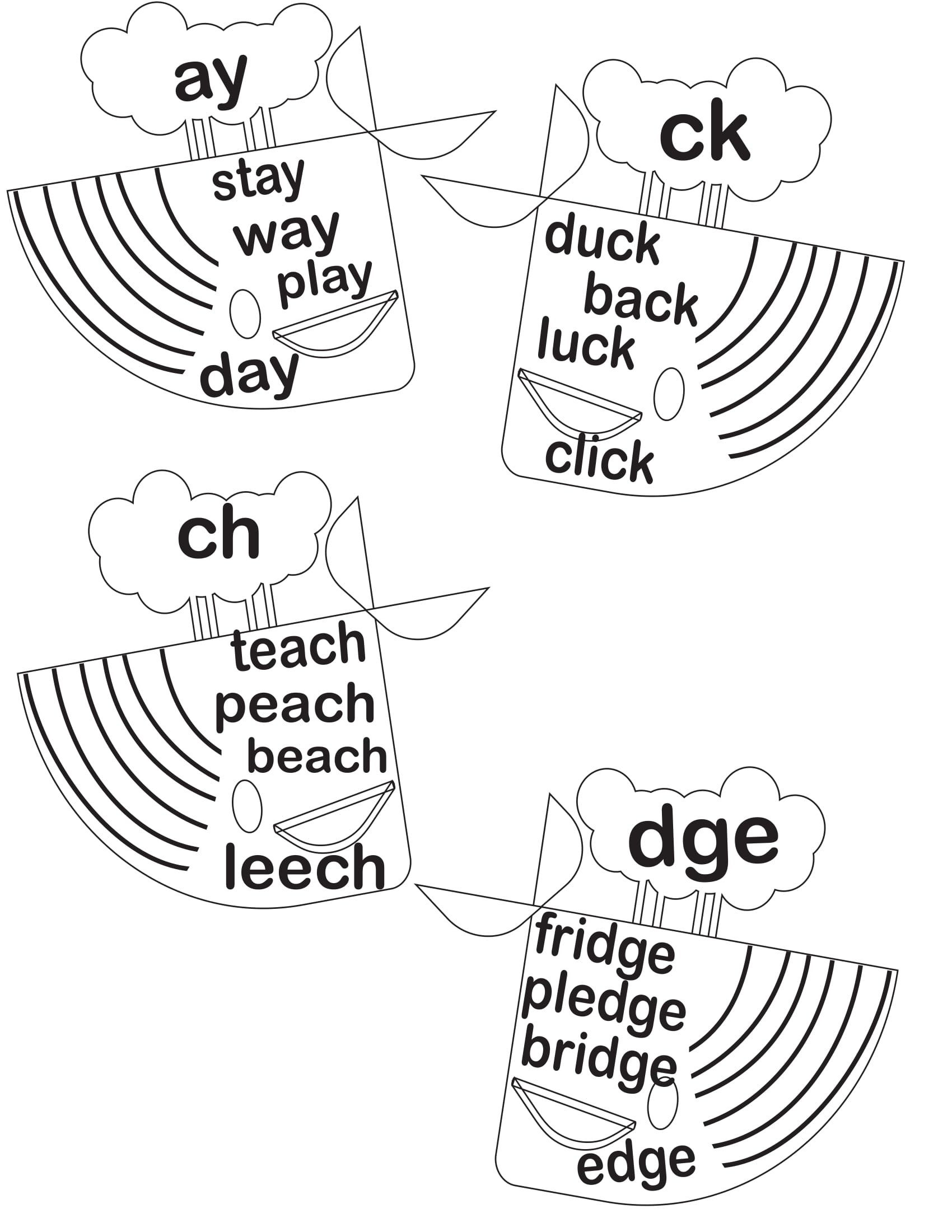 Ck Worksheets for 1st Grade Phonograms Practice the sounds Ay Ck Dge Ch Worksheets Er Ir