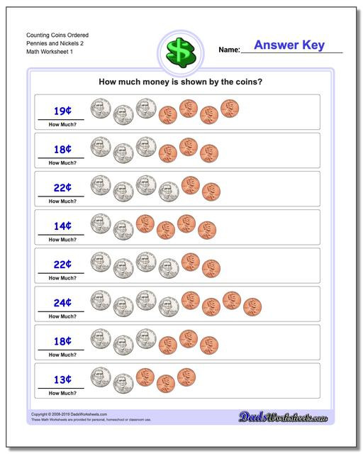 Coin Worksheets First Grade Counting Coins