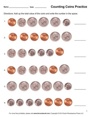 Coin Worksheets First Grade Counting Coins Worksheets Printable First Grade Math