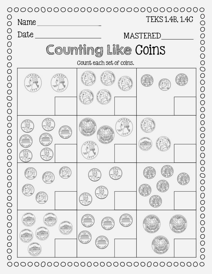 Coin Worksheets First Grade Identifying Coins and Counting Coins Freebie From Flying