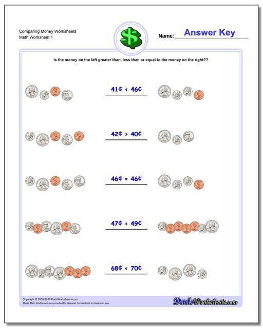 Coin Worksheets for 2nd Grade Money