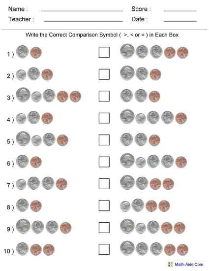Coin Worksheets for 2nd Grade Money Worksheets