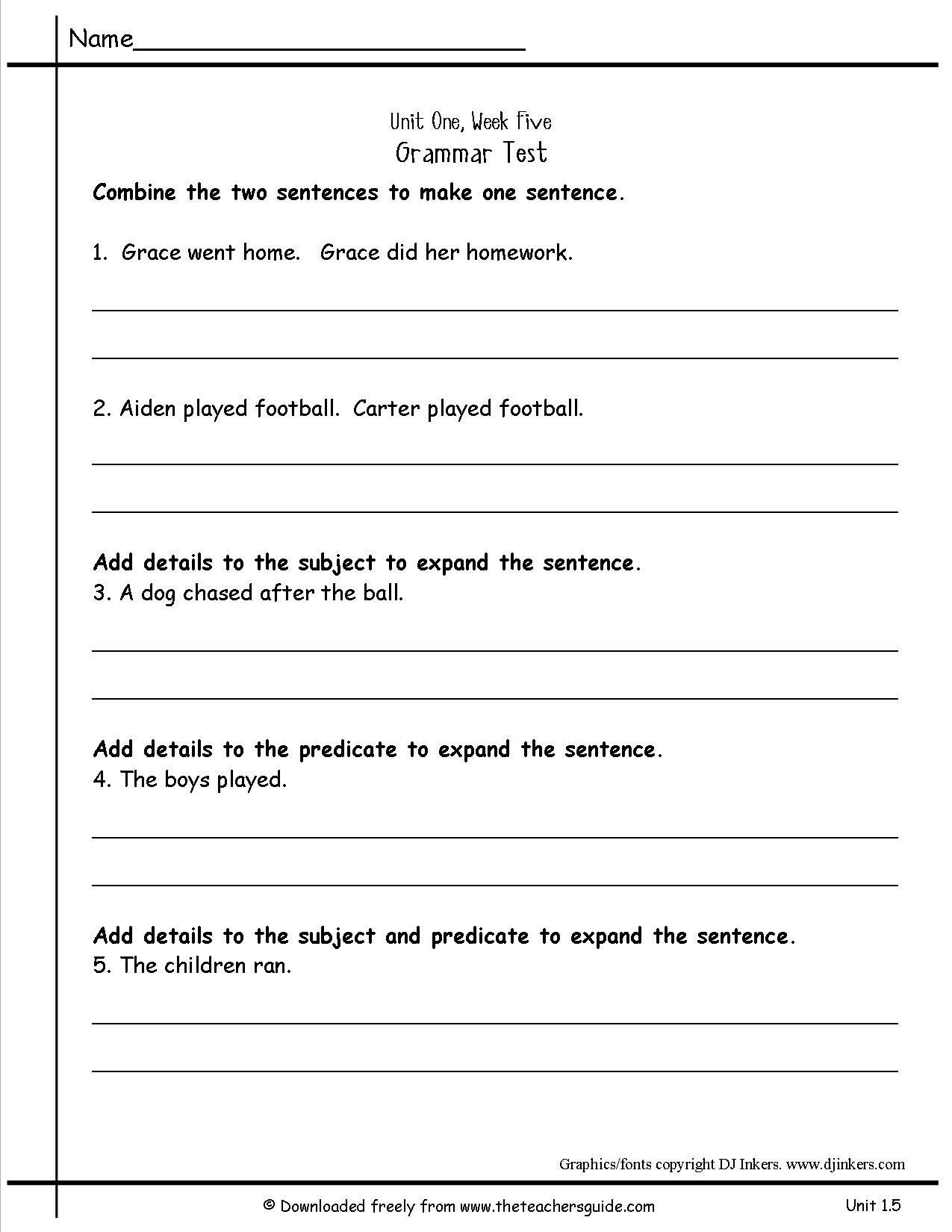 Combining Sentences Worksheets 5th Grade Free Year 1 Science Worksheets Science Free