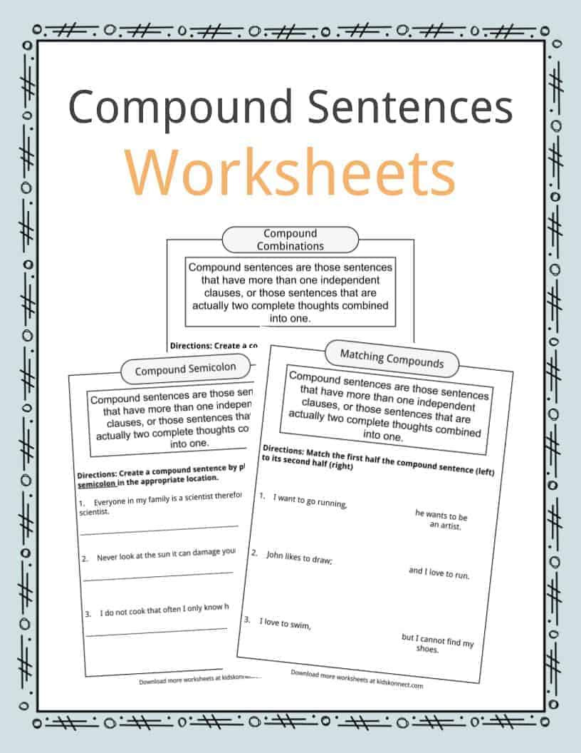 Combining Sentences Worksheets 5th Grade Pound Sentences Worksheets Examples &amp; Definition for Kids