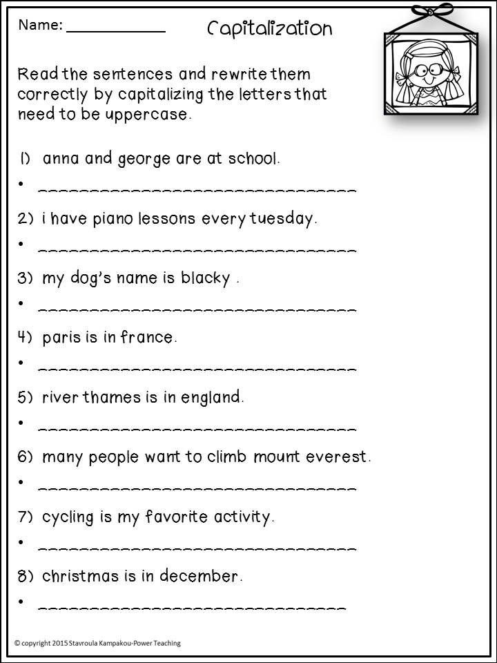 Comma Worksheets 2nd Grade Capitalization Mas &amp; End Punctuation Ccss Aligned