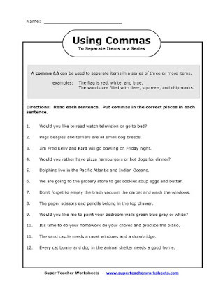 Comma Worksheets 2nd Grade Free Worksheets Mas