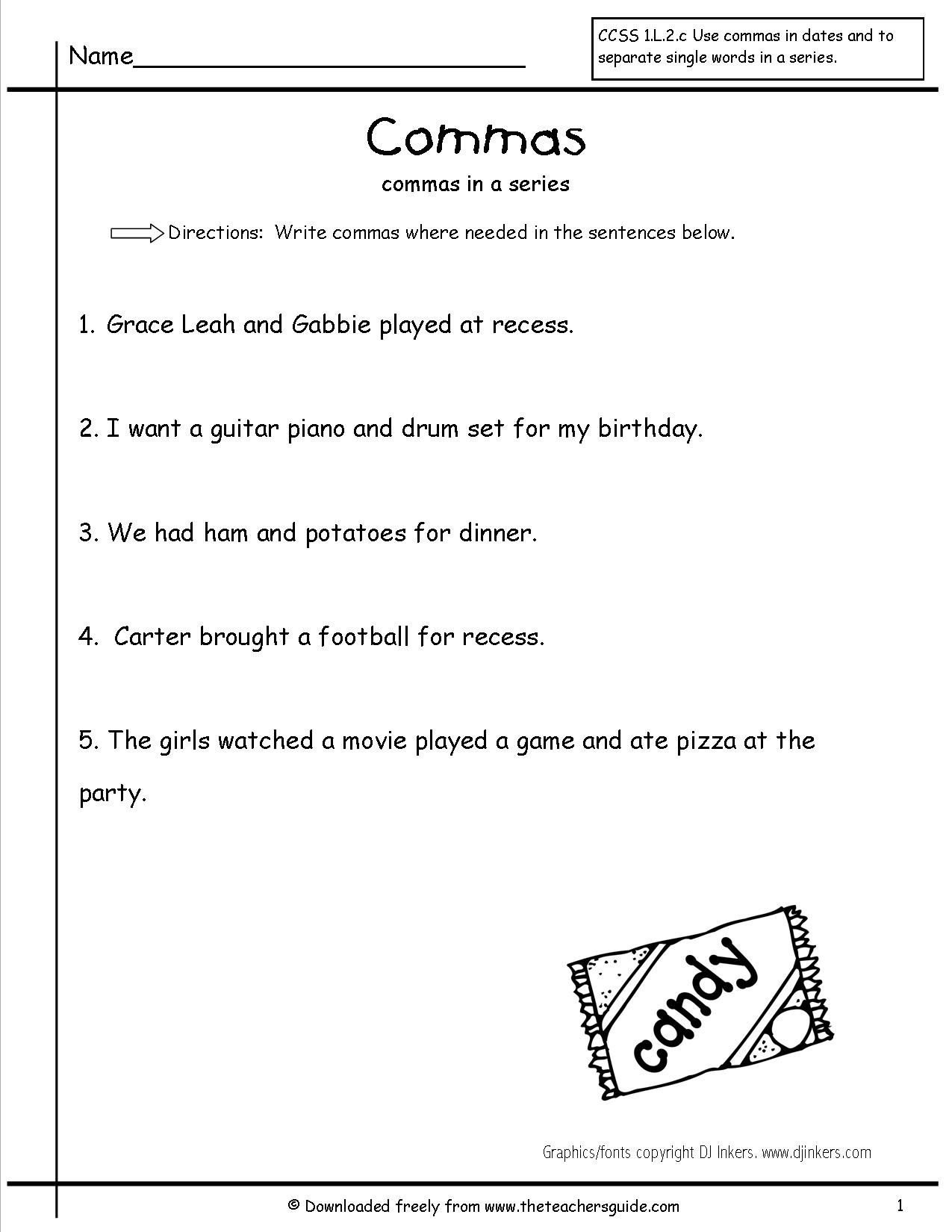 Comma Worksheets 2nd Grade Wonders Second Grade Unit Three Week Two Printouts