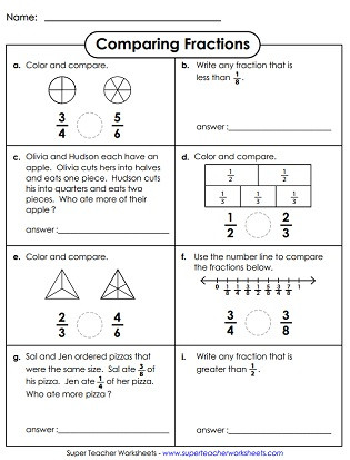 Comparing Fractions Worksheet 3rd Grade Paring &amp; ordering Fractions Worksheets