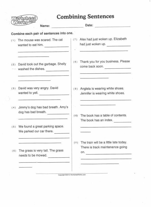 Complex Sentence Worksheets 3rd Grade Plex Sentence Worksheets 4th Grade Worksheets for All