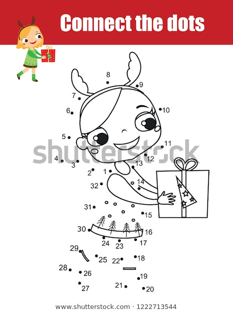 Connect the Dots Christmas Printables Connect Dots Children Educational Drawing Game à¸ à¸²à¸à¸à¸£à¸°à¸à¸­à¸à¸ªà¸à¹