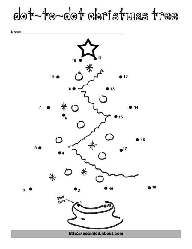 Connect the Dots Christmas Printables Counting Dot to Dot for Christmas