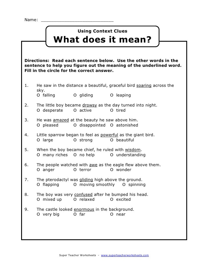Context Clues Worksheets Grade 5 Context Clues to Try