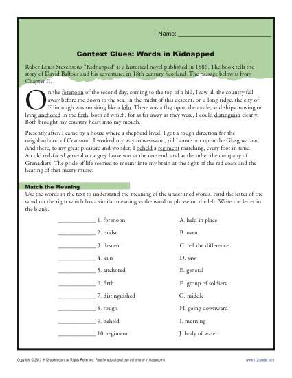 Context Clues Worksheets Grade 5 Context Clues Worksheets for 4th and 5th Grade
