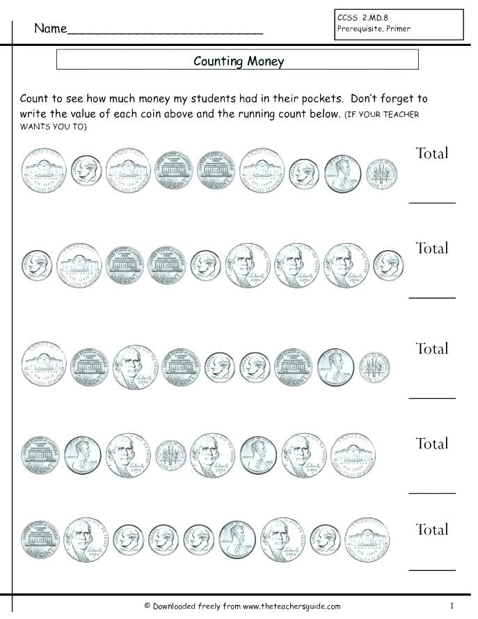 Counting Coins Worksheets 2nd Grade Count Coins Worksheet Counting Money Bills and Coins