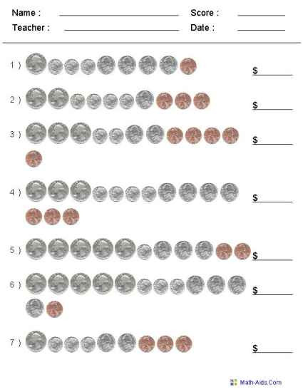 Counting Coins Worksheets 2nd Grade Money Worksheets
