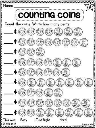 Counting Coins Worksheets First Grade Money Worksheets and Money Games and Activities Huge Unit