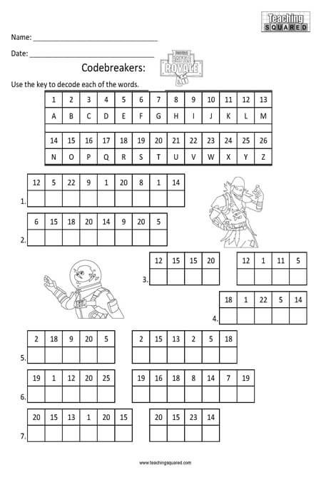 Decoding Worksheets for 1st Grade Codebreaker Characters Teaching Squared