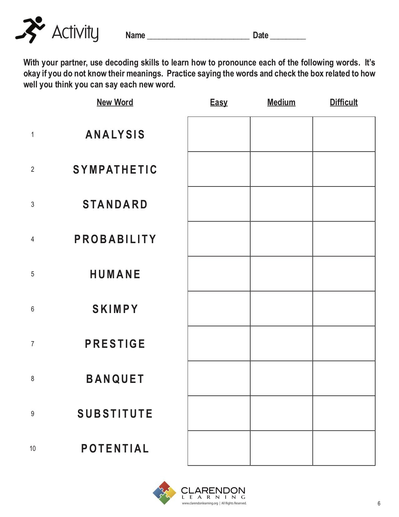 Decoding Worksheets for 1st Grade Decoding Words
