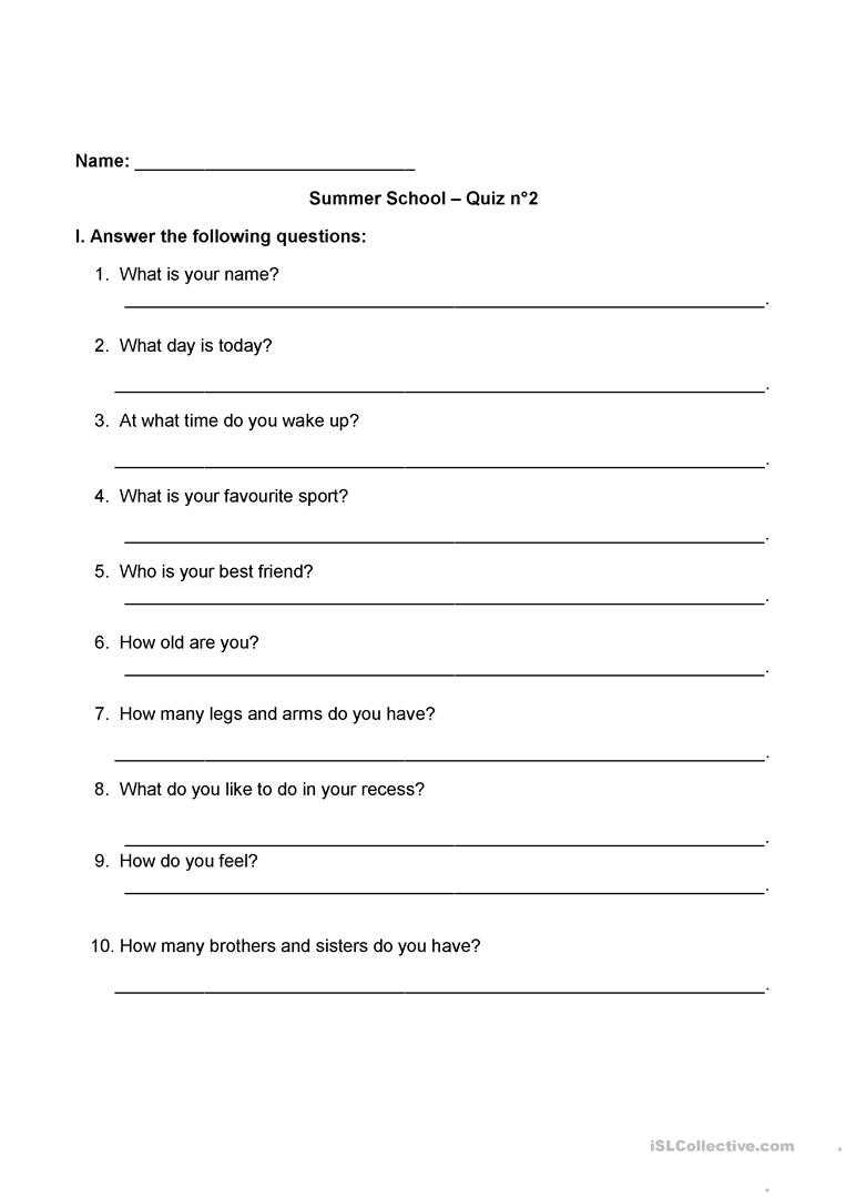 Dialogue Worksheets 3rd Grade 3rd Grade Quiz English Esl Worksheets for Distance
