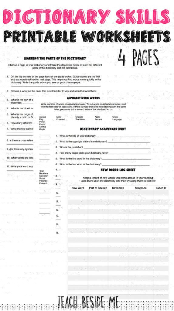 Dictionary Skill Worksheets 3rd Grade Dictionary Skills Worksheets