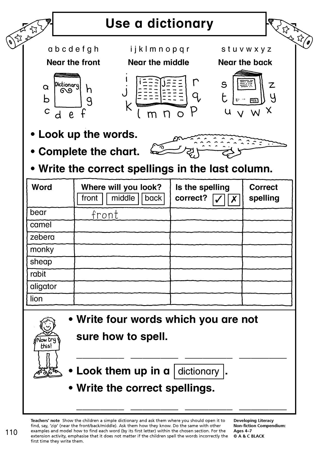 Dictionary Skill Worksheets 3rd Grade Dictionary Worksheet for Grade 3