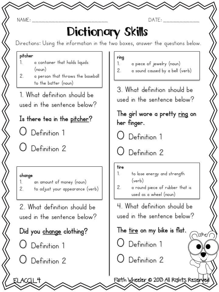 Dictionary Skill Worksheets 3rd Grade Honey Boo Boo and A Dictionary Skills Freebie