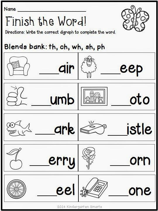 Digraph Worksheets for First Grade Spring Math and Literacy Centers Plus A Freebie