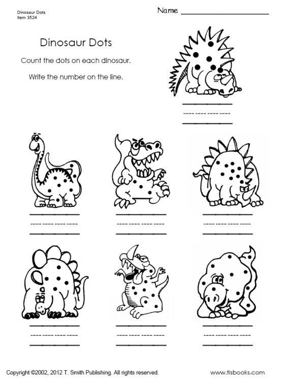 Dinosaur Worksheets for Preschoolers Snapshot Image Of Counting Dinosaur Dots to 10 Worksheet