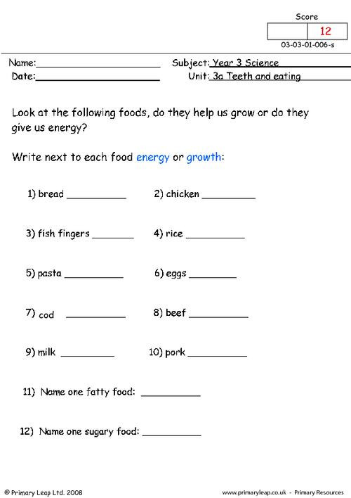 Energy Worksheets for 3rd Grade Science Energy and Growth Worksheet