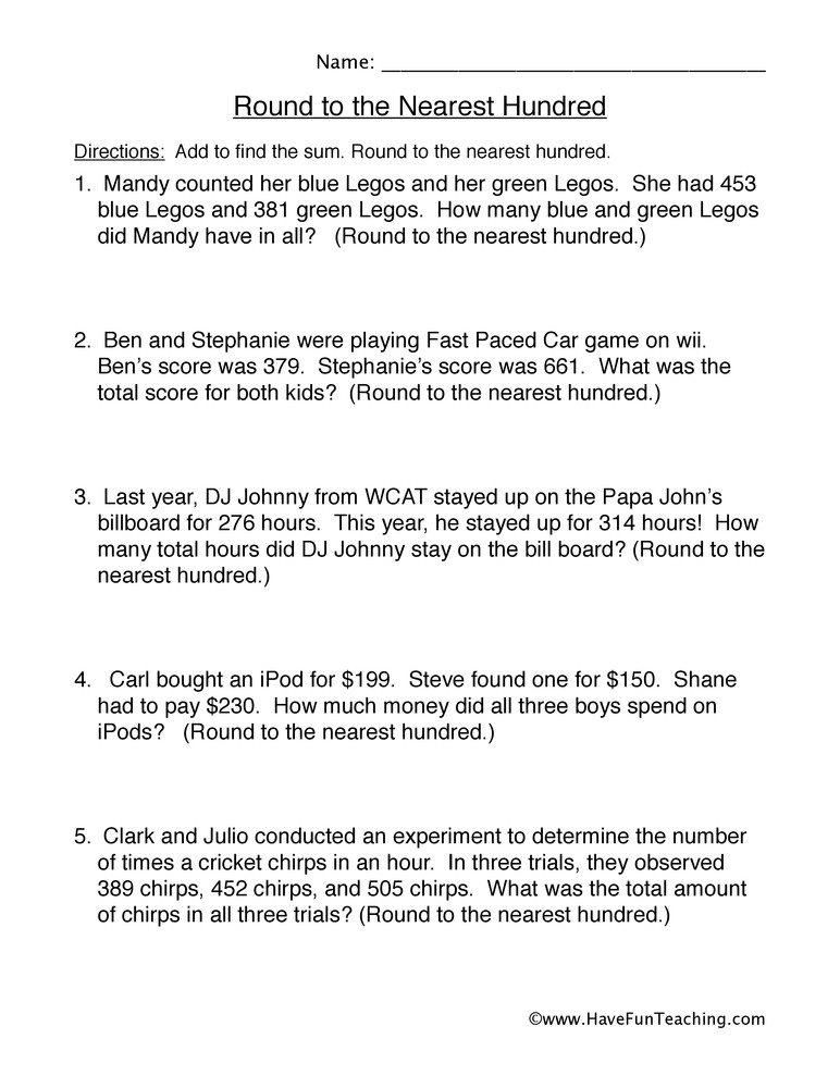 20 Estimating Word Problems 3rd Grade Desalas Template