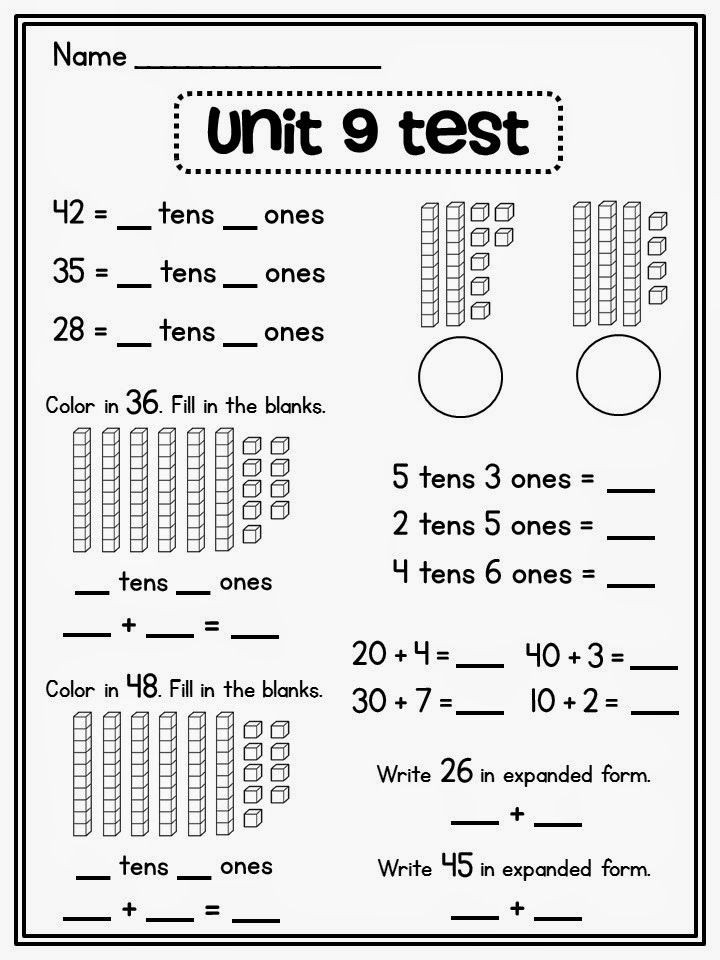 Expanded form Worksheets 1st Grade Place Value In First Grade